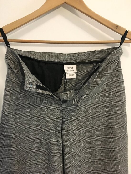 Next grey plaid slacks, size small - Picture 2 of 4